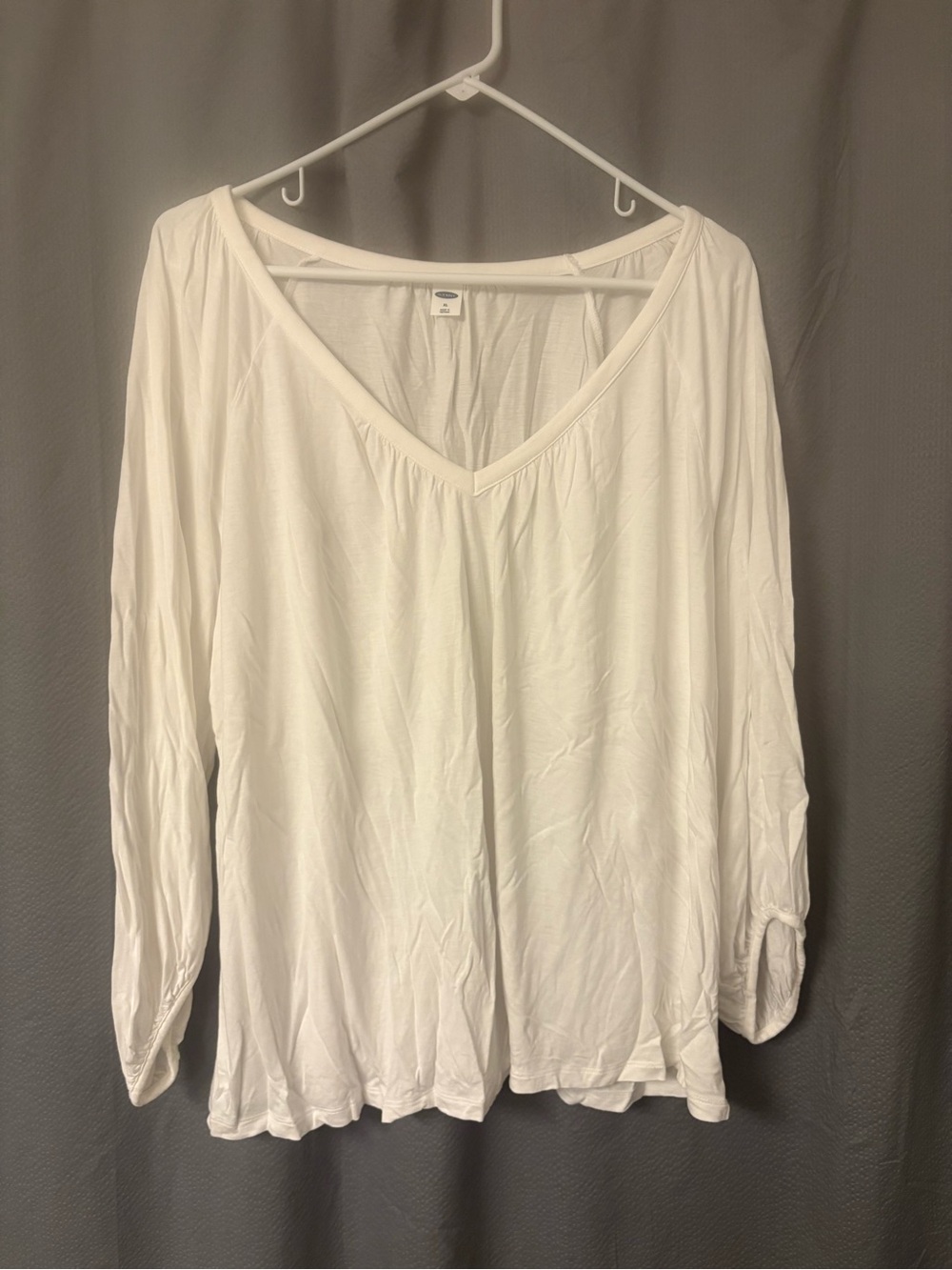 Old Navy White A-line shirt with blouse sleeves
